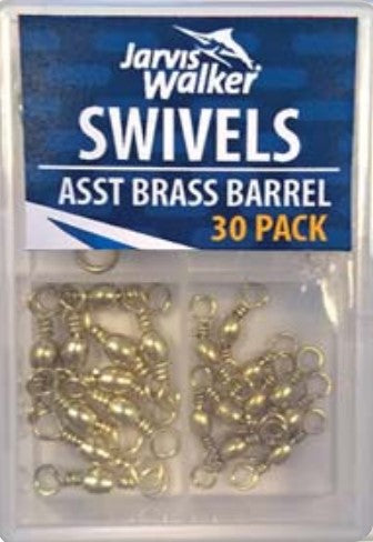 Jarvis Walker Brass Barrel Swivels 30Pc Asst 39992