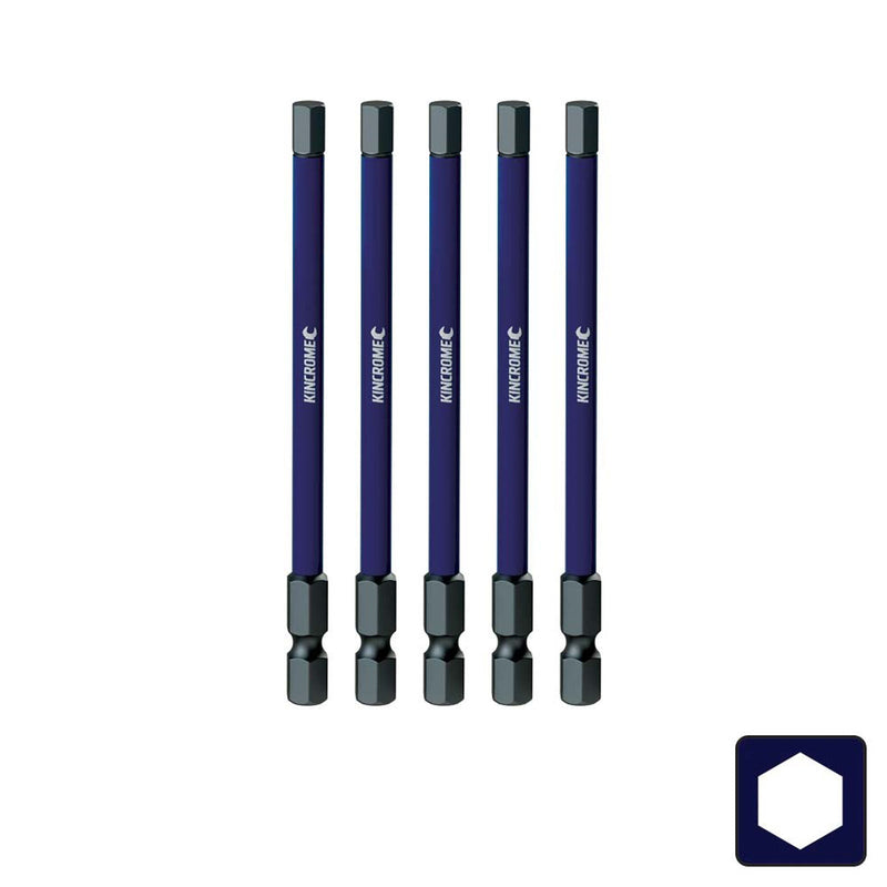 Kincrome Impact Bit Hex 5Mm 100Mm 5Pk K21355