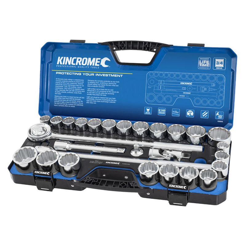 Kincrome Socket Set 3/4 Drv 28P Met/Af K28045