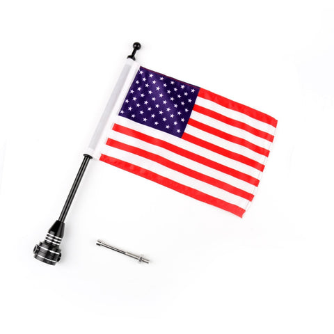 Harley Generic Custom Motorcycle Rear Side Mount Flag Pole with USA Flag