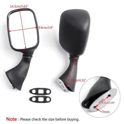 Mirrors Suzuki GSXR 600 750 1000 2001-2002 HAYABUSA GSXR 1300 1999-2010 Black Generic