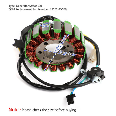 Suzuki VS800 Intruder 800 VS800GL 1998-2009 Generic 32101-45C00 Generator Stator Coil