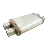 2.5" Twin in/out Stainless Steel Cross Over X-Pipe Muffler Exhaust