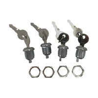 4 x Pack Truck Tool Box Replacement Lock &amp; Keys With Cylinder Nut Fit For Flush Folding T Handle Toolbox