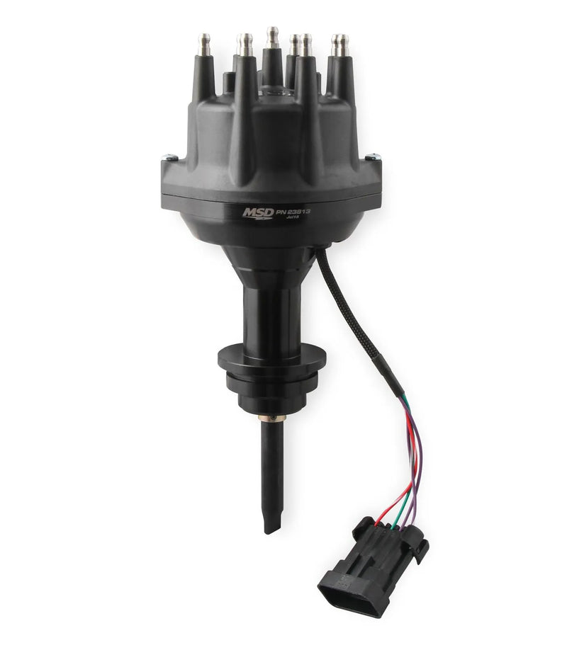 MSD 23813 Black, Chrysler 318-360 Dual Sync Distributor