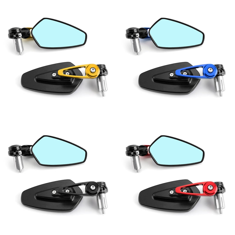 Universal Motorcycle Moto 7/8 22mm Handle Bar End Rearview Side Mirrors Generic
