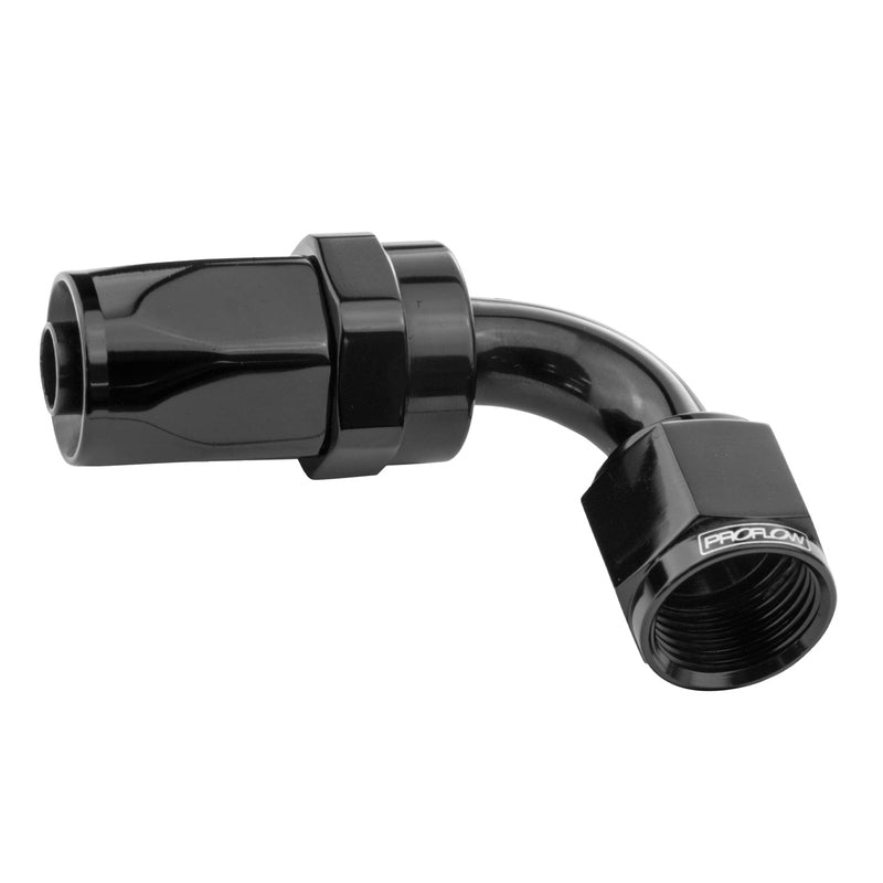 Proflow 90 Deg Hose End # 06 Black PFE103-06BK