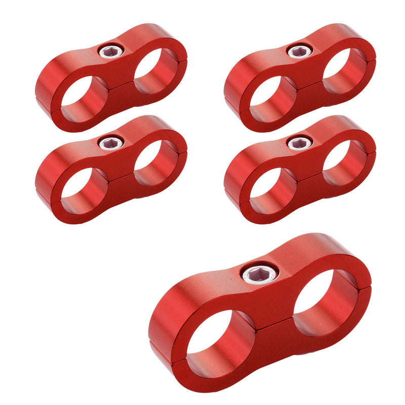 Proflow Billet Hose Clamp # 5 Red 8Mm Hol PFE156-05R