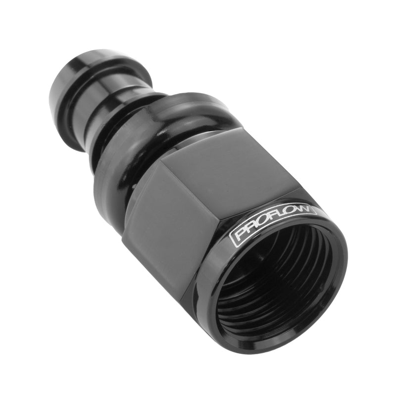 Proflow Str Push On Hose End # 12 Black PFE401-12BK