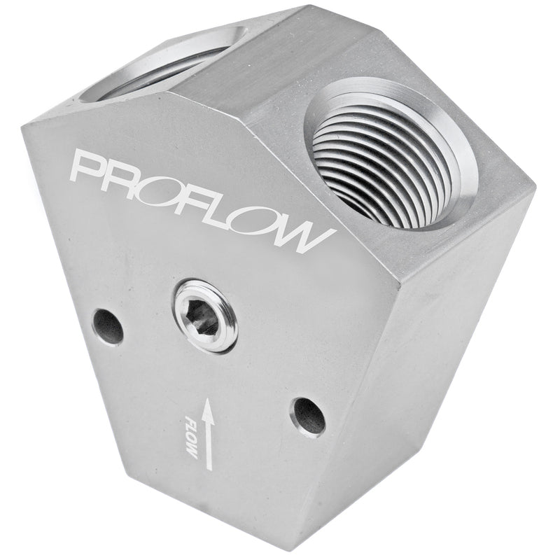 Proflow Billet Fuel Block 1/2In3/8Out Sil PFE451-10-08P