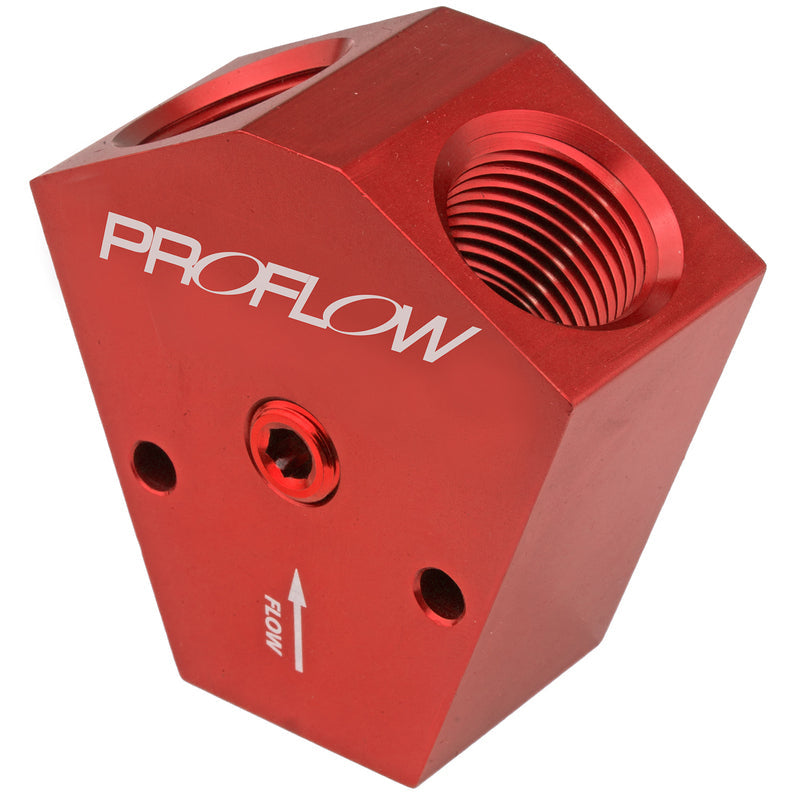 Proflow Billet Fuel Block 1/2In 3/8Out Rd PFE451-10-08R
