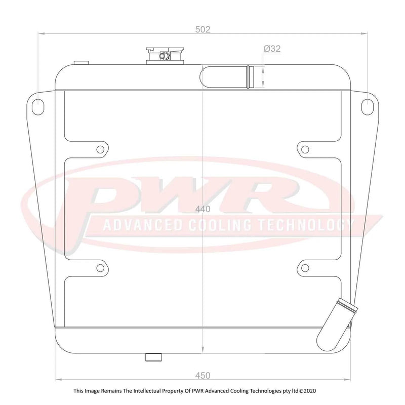 PWR PWR2159SP 55mm Radiator w/ 13" SPAL Fan Mounts (1750 67-72/2000 70-77)
