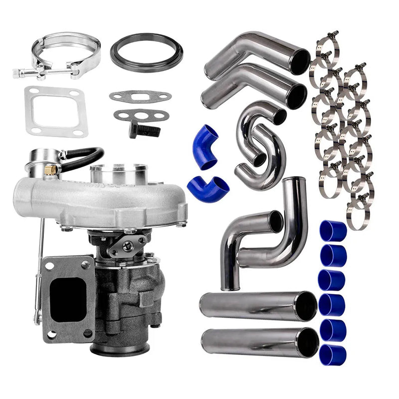 Maxpeedingrods 76mm 3" turbo intercooler pipe Kit +T3 Turbo Turbocharger .63 A/R oil cooled