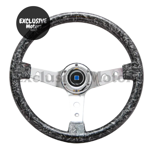 Forged Carbon Style -14-Inch Marble Style Steering Wheel