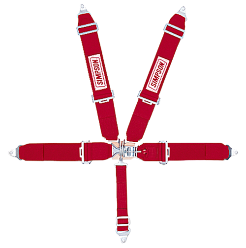 Simpson Racing 29063R STD. Latch & Link 5pt. Harness - Red