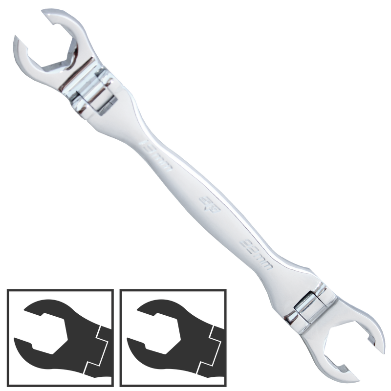 SP Tools Spanner Flare Nut Flex Head Metric 19mm x 22mm