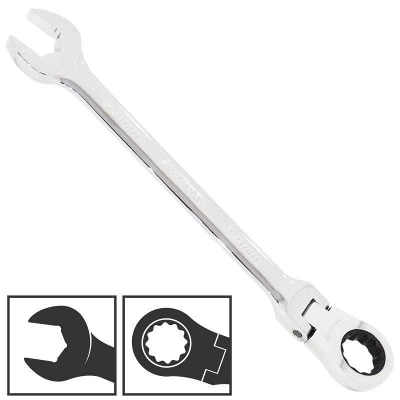 SP Tools Spanner ROE Flexhead Geardrive Metric 17mm