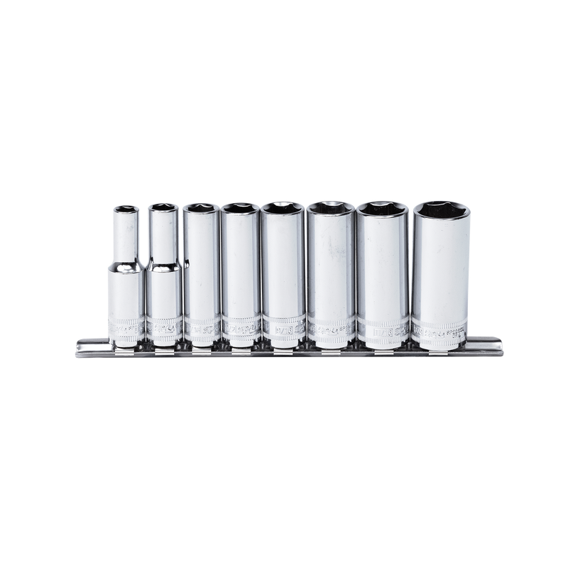 SP Tools Socket Rail - 3/8Dr Deep 6Pt 8pc SAE SP20243