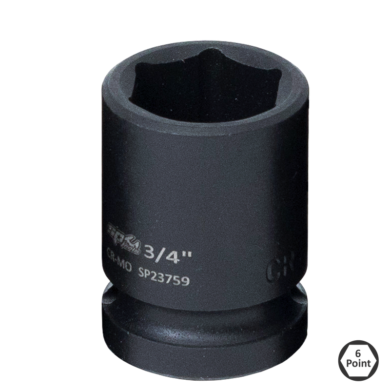 SP Tools Socket Impact 1/2" Dr 6Pt SAE 9/16" SP23756