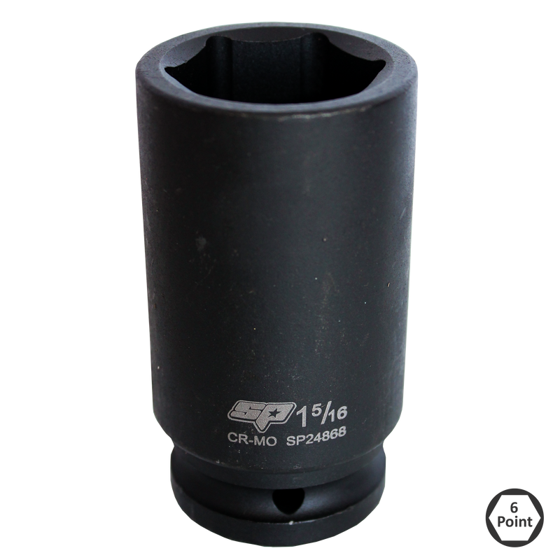 SP Tools Socket Impact 3/4" Dr 6Pt SAE Deep 11/16" SP24895