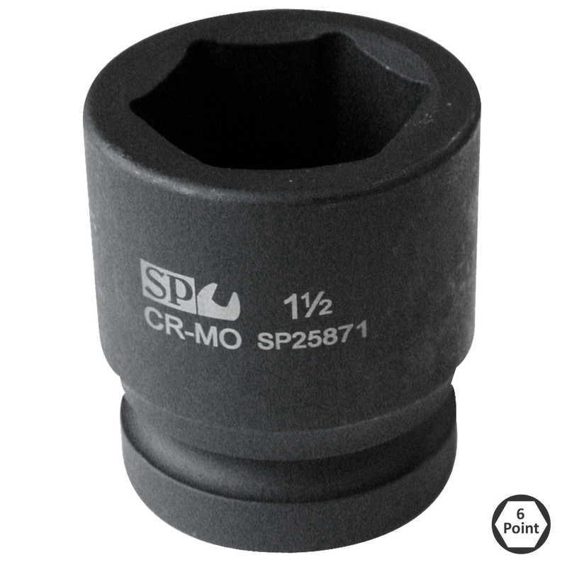 SP Tools Socket Impact 1-1/2"Dr 6Pt SAE 3-9/16" SP26704