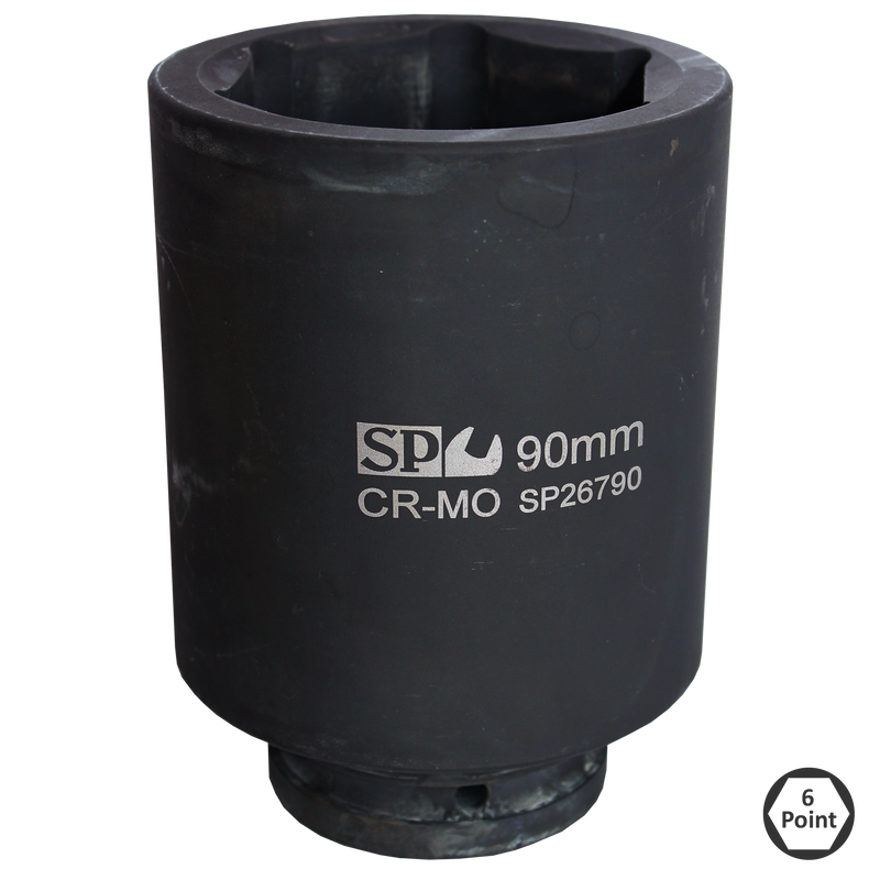 SP Tools Socket Impact 1-1/2"Dr 6Pt Deep Metric 70mm