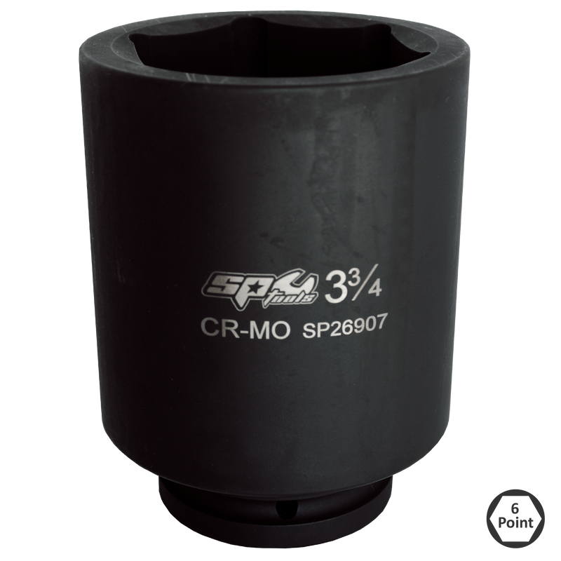 SP Tools Socket Impact 1-1/2"Dr 6Pt Deep SAE 2-3/16"