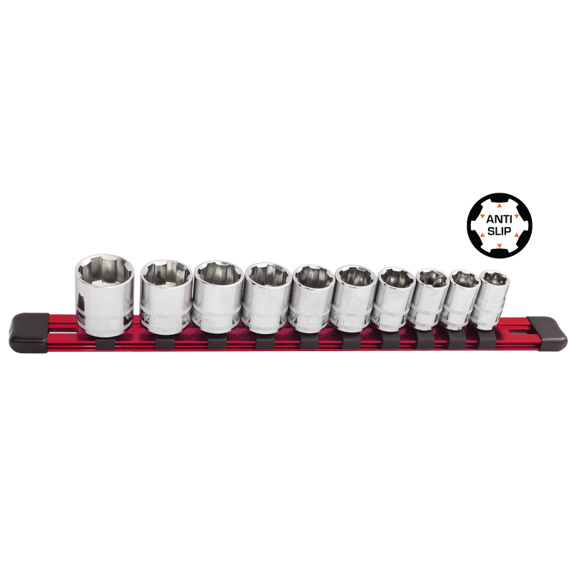 SP Tools Xtreme Grip Socket 3/8"Dr 10pc SAE 5/16"-7/8"