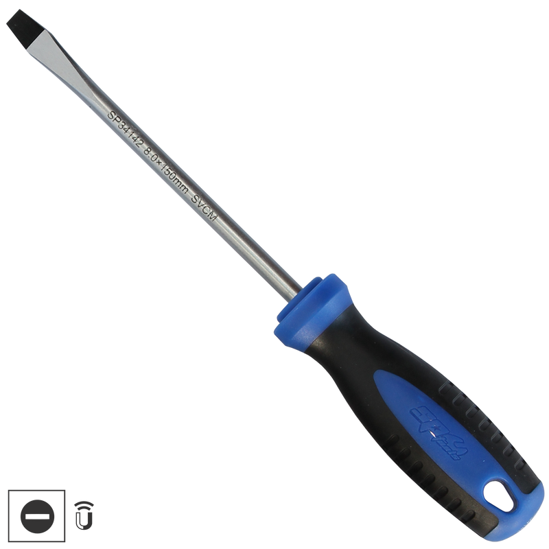 SP Tools Screwdriver Premium Hex Bolster Slotted 8.0X150