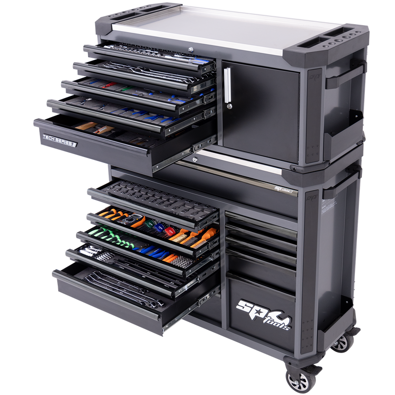 SP Tools 631Pc Tech Series Tool Kit W/Power Tool Cupboard