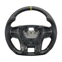 Steering Wheel Leather + Carbon Fibre Yellow Line Fit For Ford Ranger PX2 PX3 2015-2022