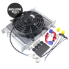 Universal 28 Row 10AN Oil Cooler with 7" Electric Fan & Fittings