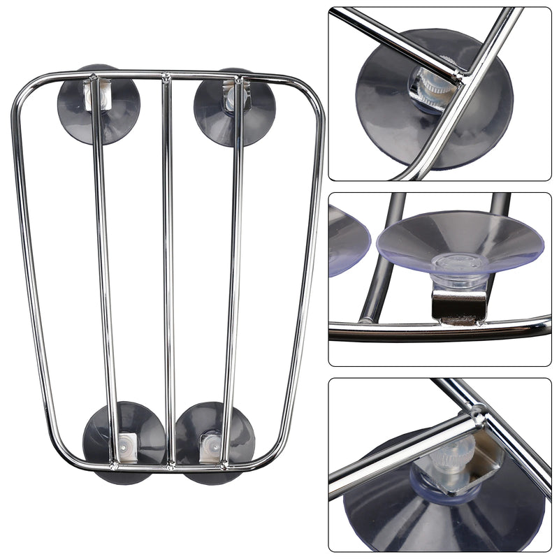 Powersports Pro Universal Parcel Tank Rack Polished Carrier w/Suction Cups For Bobber Cafe Racer