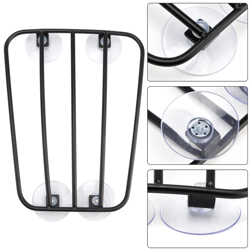 Powersports Pro Classic Style Motorcycle Black Universal Parcel Tank Rack Carrier w/Suction Cups