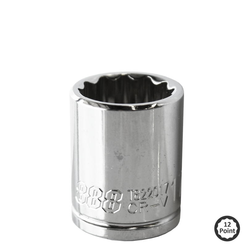 888 Tools by SP Tools Socket 3/8Dr 12Pt SAE 7/16" T822054