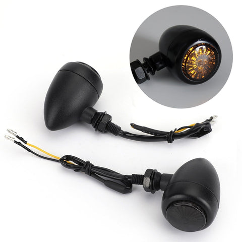 Harley Chopper Cafe Racer 2 Color Generic Motorcycle Bullet Turn Signals Indicators