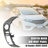 Black plastic center dash air vent panel for honda fit shown from the back used as toyota prius ac outlet vent trim panel