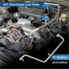 Silver metal a/c refrigerant liquid hose with curved design and threaded fittings for toyota crown 2005-2025