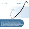 Black rubber-coated a/c refrigerant liquid hose with iron fittings for toyota highlander 2008-2013 back side view