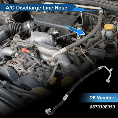 Black rubber a/c refrigerant liquid hose with metal fittings and corrugated section for 2008-2013 toyota highlander