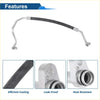 Silver metal ac refrigerant liquid hose with black rubber insulation and threaded fittings for toyota verso 2011-2016