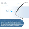 Black rubber-coated iron a/c refrigerant liquid hose with metallic fittings for toyota verso 2011-2016 back side view