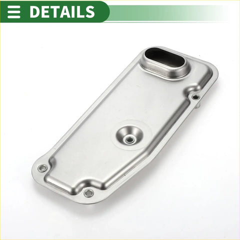 Shiny metallic silver a340f automatic transmission oil pan with rounded corners and mounting holes for toyota tacoma 1995 1996