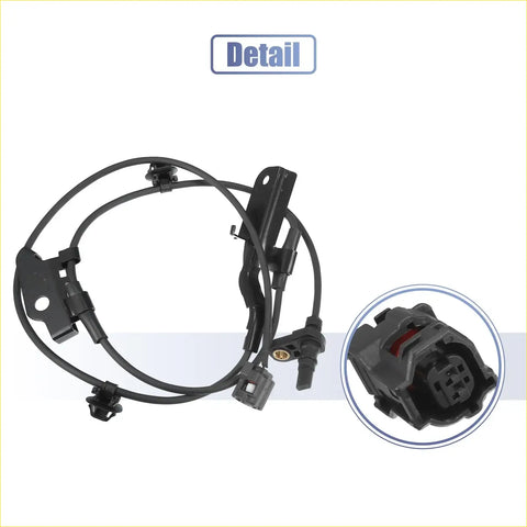 Black abs sensor with coiled cable and multiple connectors for Toyota RAV4 2006-2018 shown from the back side