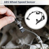 Black abs wheel speed sensor with molded plastic housing and metal connector held by hand for toyota 4runner front right