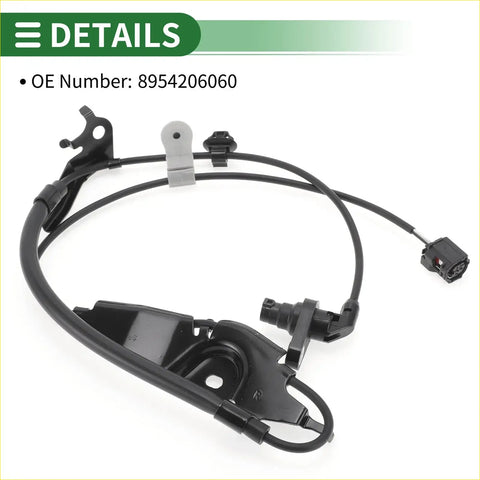 Black abs wheel speed sensor for toyota avalon 2013-2023 with molded plastic housing and metal bracket