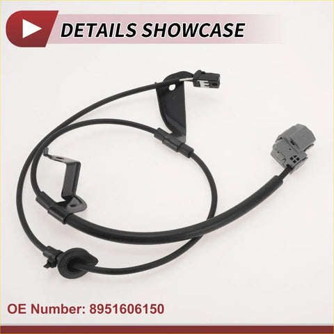 Black rubber-coated abs wheel speed sensor cable with plastic connectors and mounting brackets for toyota avalon rear right