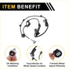 Black abs wheel speed sensor for Toyota FJ Cruiser with coiled cable and multiple mounting brackets shown from the back
