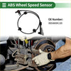 Black abs wheel speed sensor with coiled cable and gray connector for toyota fortuner 2005-2023 in repair scene