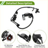 Black abs wheel speed sensor for toyota hiace 2005-2019 with coiled cable and plastic connectors front right side